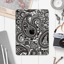 Black & White Paisley Pattern V1 - Full Body Skin Decal for the Apple iPad Pro 12.9", 11", 10.5", 9.7", Air or Mini (All Models Available)