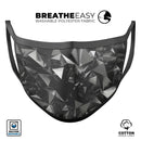 Black 3D Diamond Surface - Made in USA Mouth Cover Unisex Anti-Dust Cotton Blend Reusable & Washable Face Mask with Adjustable Sizing for Adult or Child
