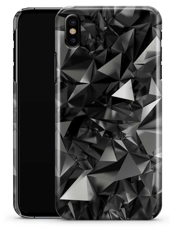 Black 3D Diamond Surface - iPhone X Clipit Case