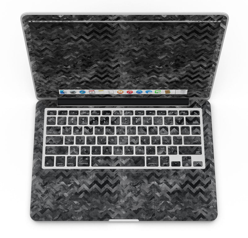 Black Basic Watercolor Chevron Pattern - MacBook Pro with Retina Display Full-Coverage Skin Kit
