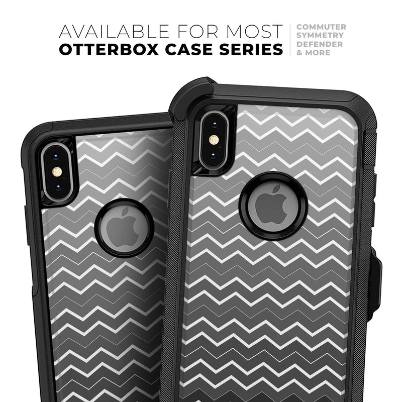 Black Gradient Layered Chevron - Skin Kit for the iPhone OtterBox Cases