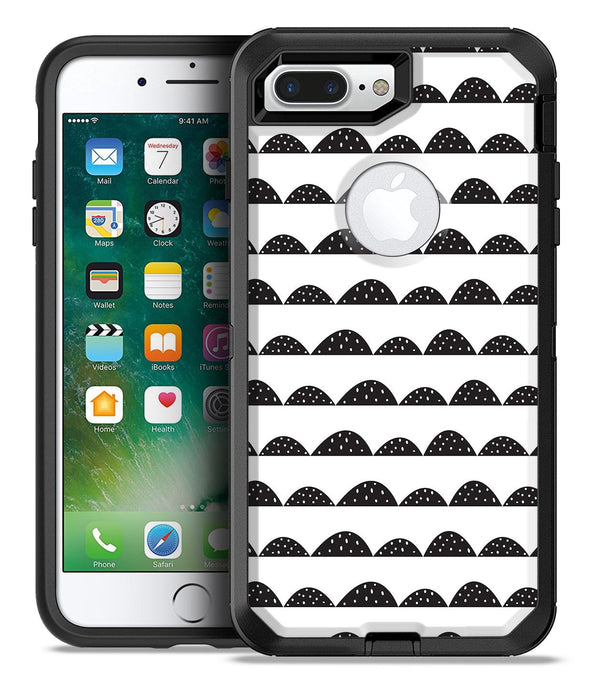 Black Rolling Hills with Tiny Polka Dots - iPhone 7 or 7 Plus Commuter Case Skin Kit