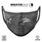 Black & Silver Marble Swirl V7 - Made in USA Mouth Cover Unisex Anti-Dust Cotton Blend Reusable & Washable Face Mask with Adjustable Sizing for Adult or Child