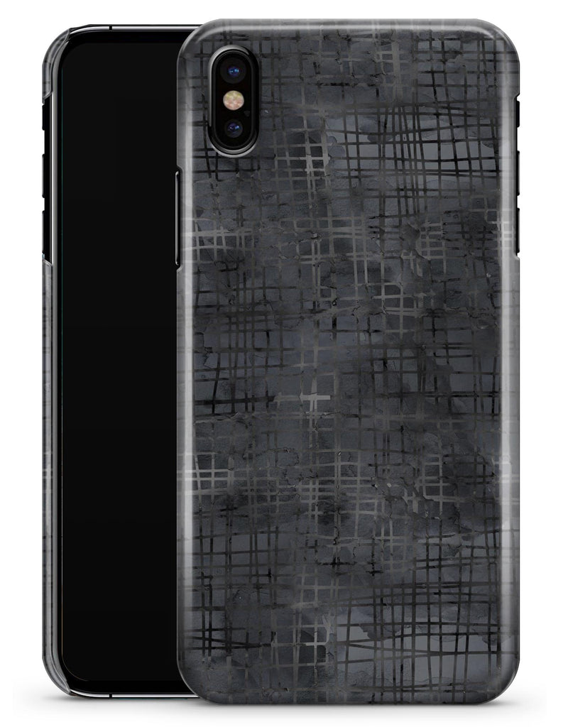 Black Watercolor Cross Hatch - iPhone X Clipit Case