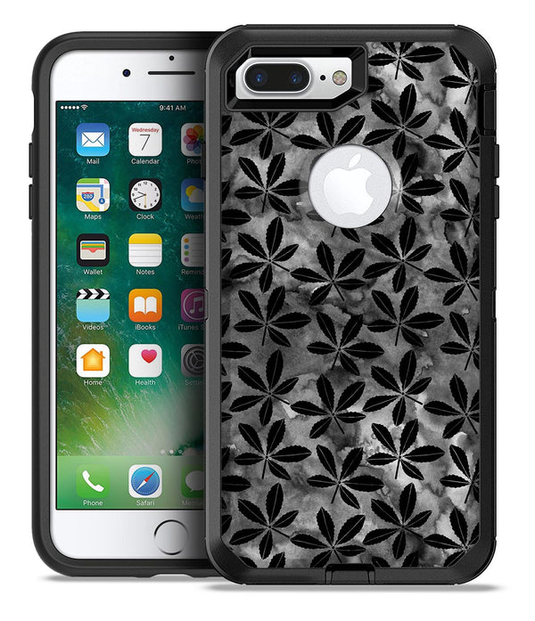 Black Watercolor Holly - iPhone 7 or 7 Plus Commuter Case Skin Kit