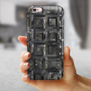 Black Watercolor Patchwork iPhone 6/6s or 6/6s Plus 2-Piece Hybrid INK-Fuzed Case