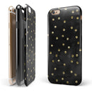 Black Watercolor and Gold Glimmer Polka Dots iPhone 6/6s or 6/6s Plus 2-Piece Hybrid INK-Fuzed Case