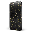 Black Watercolor and Gold Glimmer Polka Dots iPhone 6/6s or 6/6s Plus 2-Piece Hybrid INK-Fuzed Case