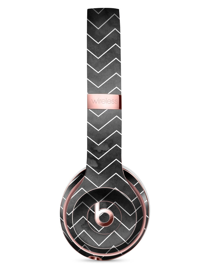Black Watercolor with White Chevron Full-Body Skin Kit for the Beats by Dre Solo 3 Wireless Headphones