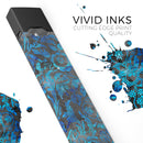 Black and Blue Damask Watercolor Pattern - Premium Decal Protective Skin-Wrap Sticker compatible with the Juul Labs vaping device
