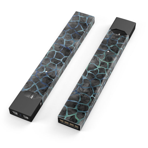 Black and Blue Watercolor Giraffe Pattern - Premium Decal Protective Skin-Wrap Sticker compatible with the Juul Labs vaping device