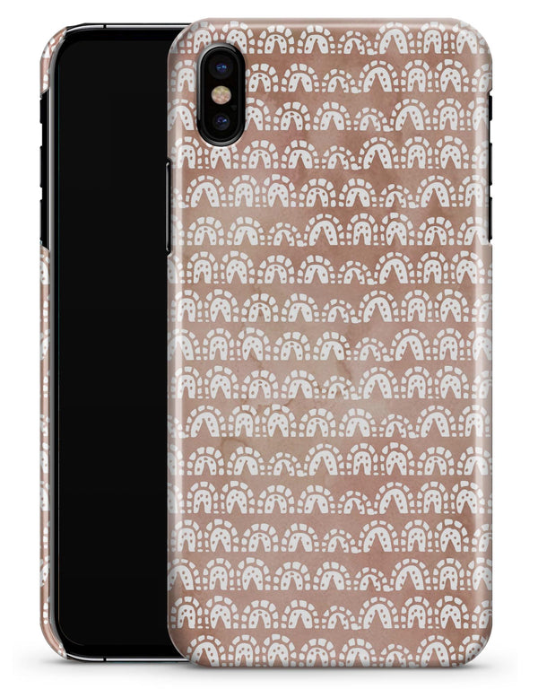 Black and Brown Grunge Surface with White Semi-Circles - iPhone X Clipit Case