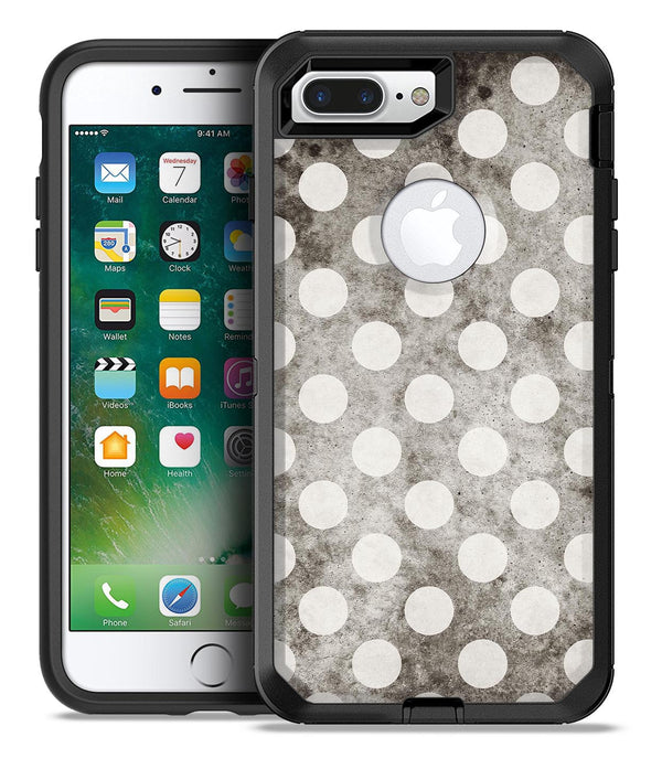 Black and Concrete Surface Polka Dots - iPhone 7 or 7 Plus Commuter Case Skin Kit