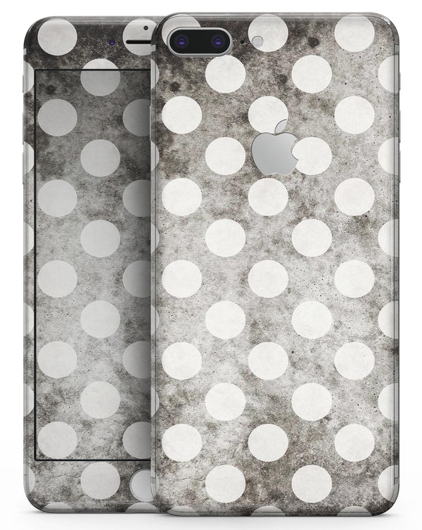 Black and Concrete Surface Polka Dots - Skin-kit for the iPhone 8 or 8 Plus