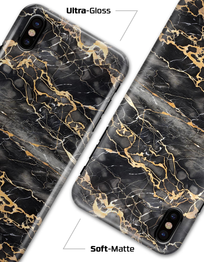 Black and Gold Marble Surface - iPhone X Clipit Case