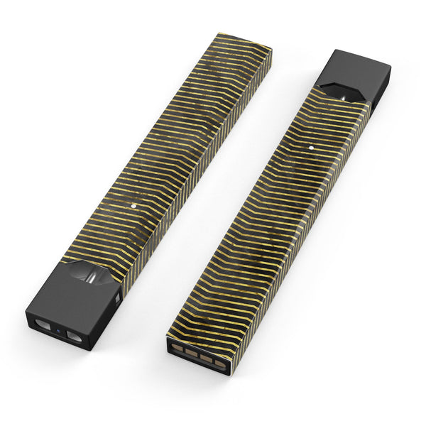 Black and Gold Watercolor Chevron - Premium Decal Protective Skin-Wrap Sticker compatible with the Juul Labs vaping device