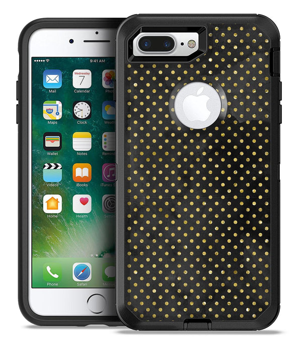 Black and Gold Watercolor Polka Dots V2 - iPhone 7 or 7 Plus Commuter Case Skin Kit