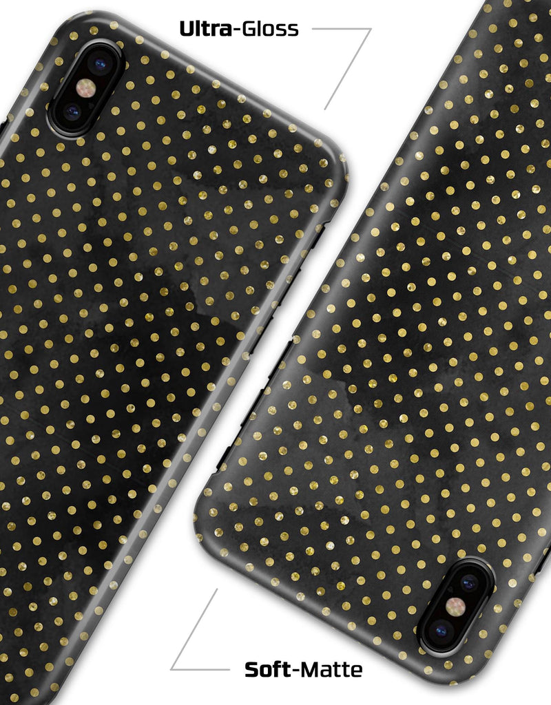 Black and Gold Watercolor Polka Dots V2 - iPhone X Clipit Case