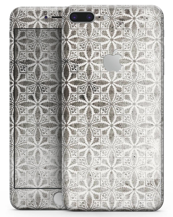 Black and Gray Floral Cross Pattern - Skin-kit for the iPhone 8 or 8 Plus