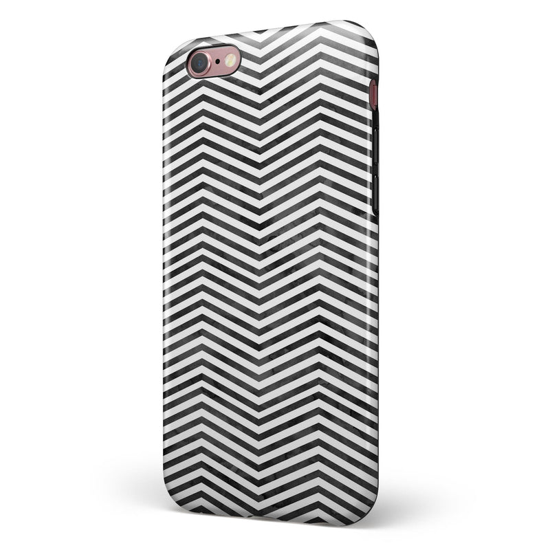 Black and Gray Watercolor Chevron iPhone 6/6s or 6/6s Plus 2-Piece Hybrid INK-Fuzed Case