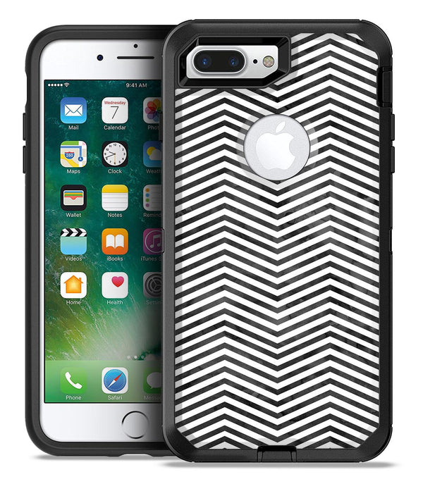 Black and Gray Watercolor Chevron - iPhone 7 or 7 Plus Commuter Case Skin Kit
