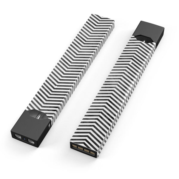 Black and Gray Watercolor Chevron - Premium Decal Protective Skin-Wrap Sticker compatible with the Juul Labs vaping device