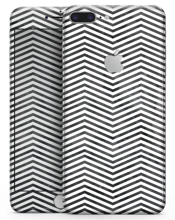 Black and Gray Watercolor Chevron - Skin-kit for the iPhone 8 or 8 Plus