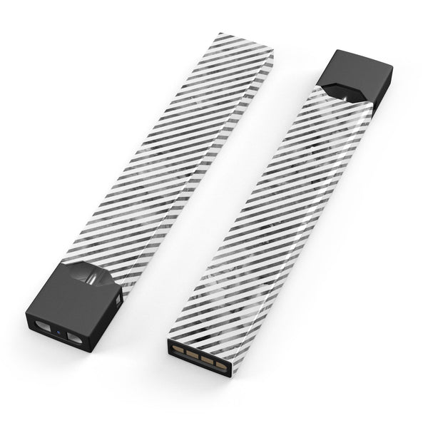 Black and Gray Watercolor Stripes - Premium Decal Protective Skin-Wrap Sticker compatible with the Juul Labs vaping device