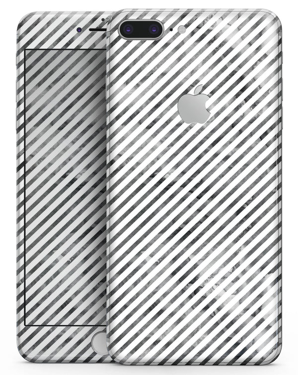 Black and Gray Watercolor Stripes - Skin-kit for the iPhone 8 or 8 Plus