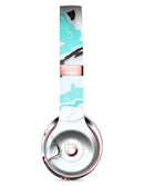 Black and Teal Textured Marble Full-Body Skin Kit for the Beats by Dre Solo 3 Wireless Headphones