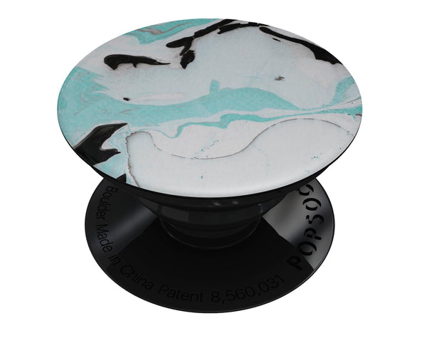 Black and Teal Textured Marble - Skin Kit for PopSockets and other Smartphone Extendable Grips & Stands