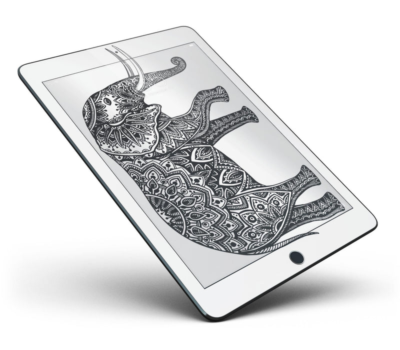 Black and White Aztec Ethnic Elephant - iPad Pro 97 - View 7.jpg