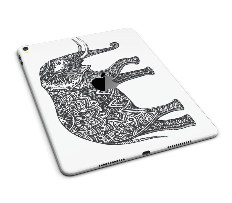 Black and White Aztec Ethnic Elephant - iPad Pro 97 - View 5.jpg