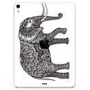 Black and White Aztec Ethnic Elephant - Full Body Skin Decal for the Apple iPad Pro 12.9", 11", 10.5", 9.7", Air or Mini (All Models Available)
