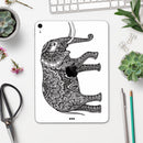 Black and White Aztec Ethnic Elephant - Full Body Skin Decal for the Apple iPad Pro 12.9", 11", 10.5", 9.7", Air or Mini (All Models Available)