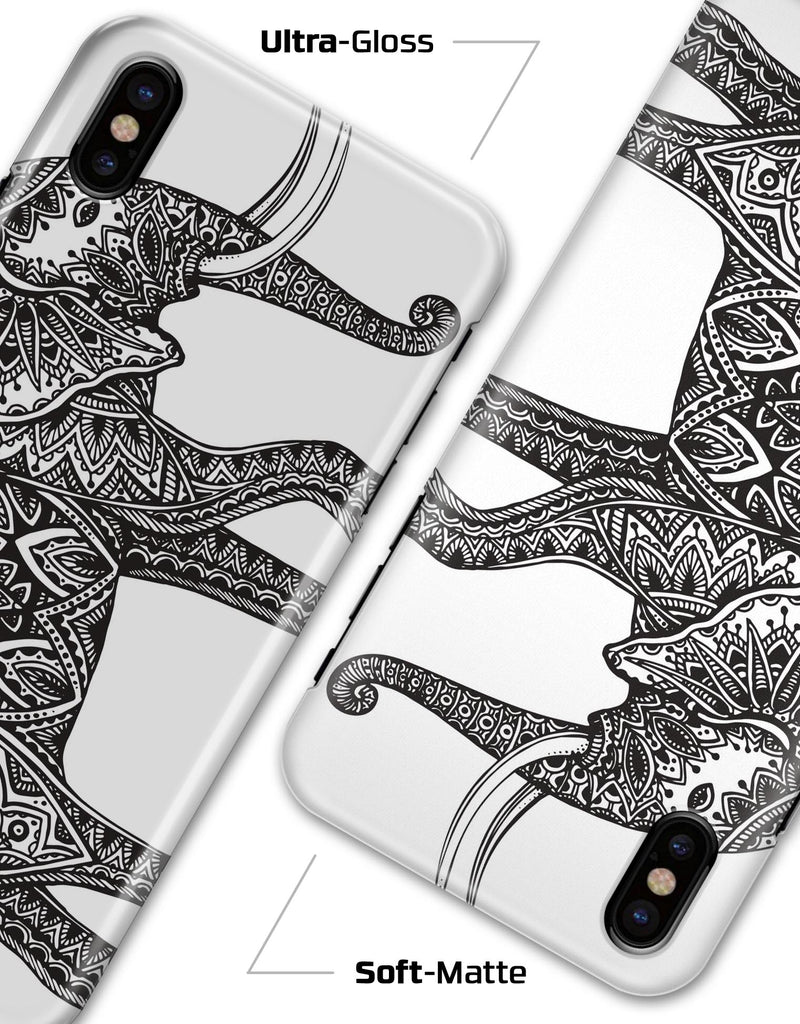 Black and White Aztec Ethnic Elephant - iPhone X Clipit Case