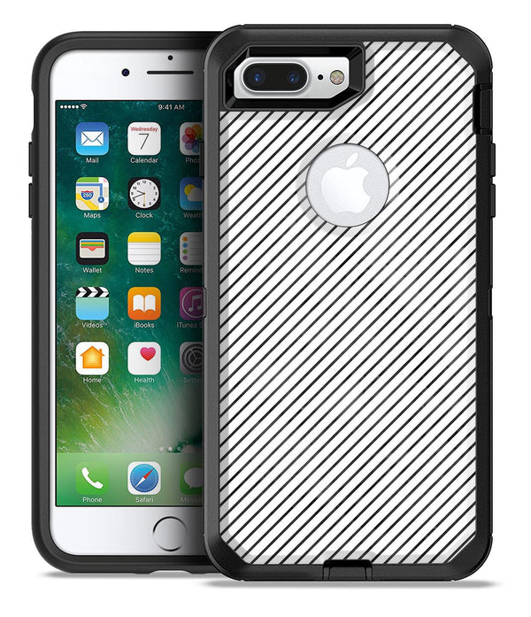 Black and White Diagonal Stripes - iPhone 7 or 7 Plus Commuter Case Skin Kit