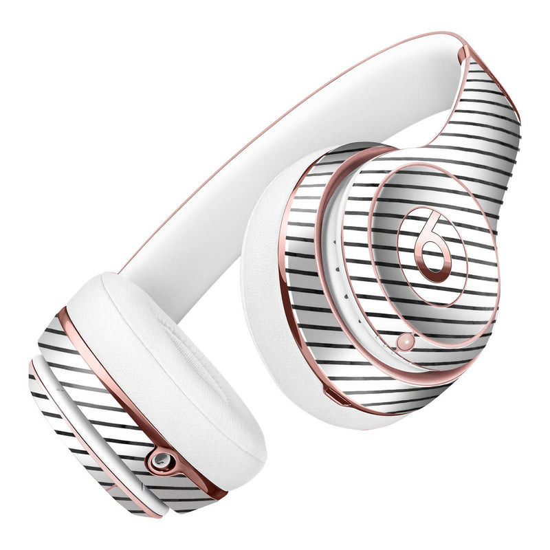 Black and White Diagonal Stripes Full-Body Skin Kit for the Beats by Dre Solo 3 Wireless Headphones