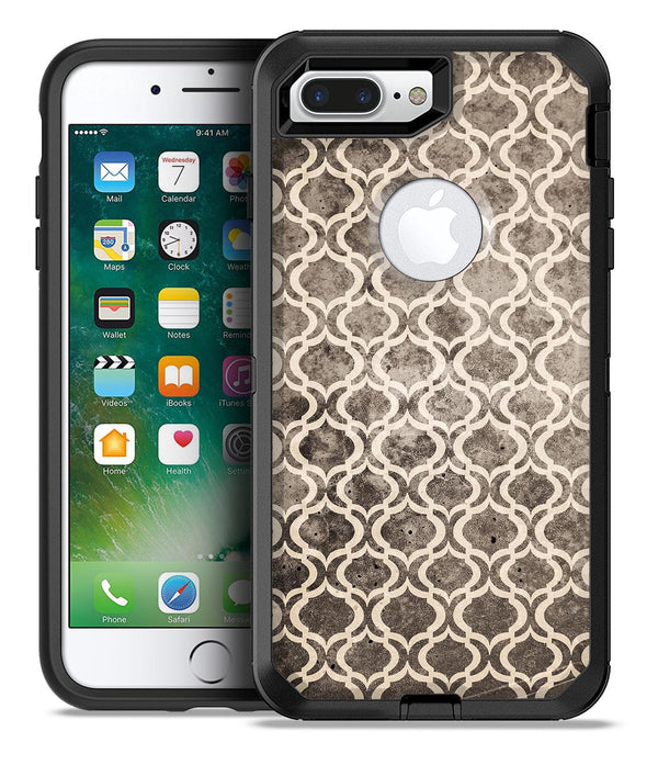 Black and White Grunge Bubble Morrocan Pattern - iPhone 7 or 7 Plus Commuter Case Skin Kit