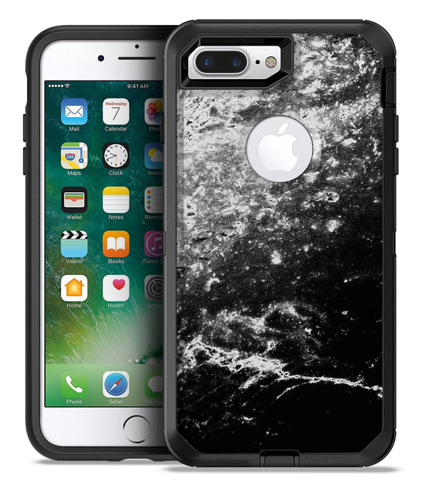 Black and White Grungy Marble Surface - iPhone 7 or 7 Plus Commuter Case Skin Kit