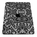 Black and White Lace Pattern V108 - Full Body Skin Decal for the Apple iPad Pro 12.9", 11", 10.5", 9.7", Air or Mini (All Models Available)