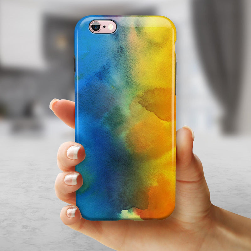 Blotted 64 Absorbed Watercolor Texture iPhone 6/6s or 6/6s Plus 2-Piece Hybrid INK-Fuzed Case