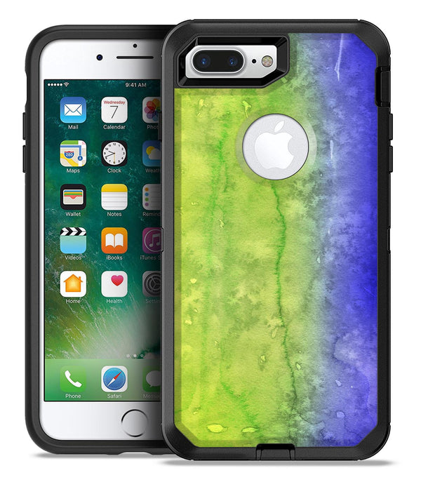 Blotted Blue 73 Absorbed Watercolor Texture - iPhone 7 or 7 Plus Commuter Case Skin Kit