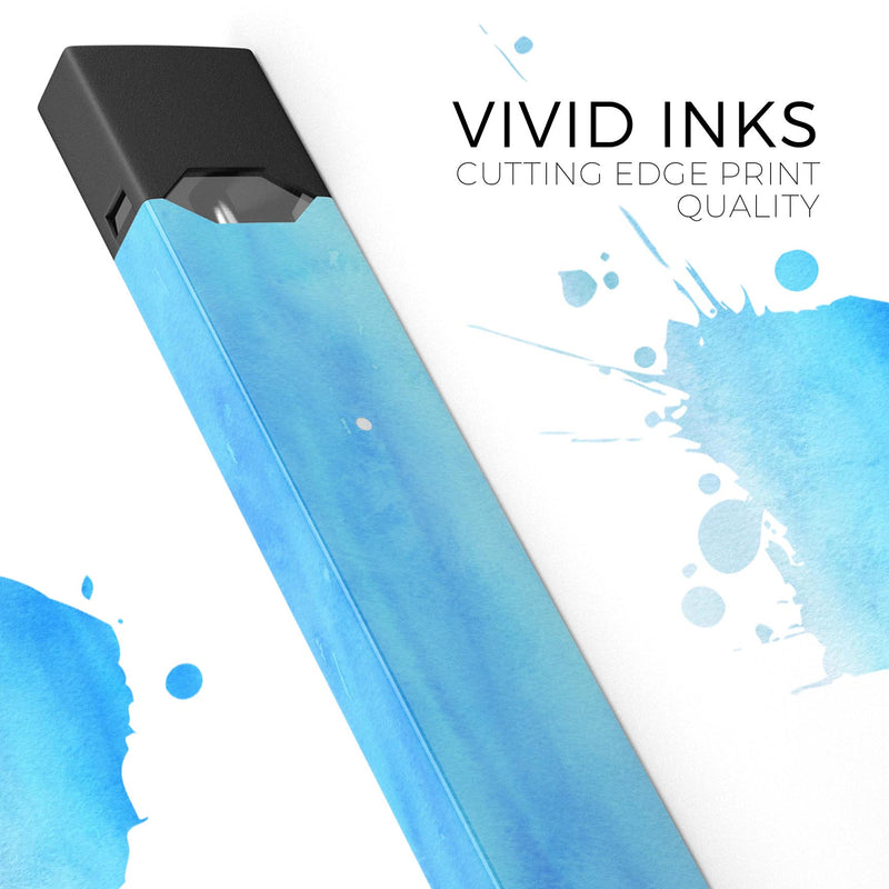 Blotted Blues Absorbed Watercolor Texture - Premium Decal Protective Skin-Wrap Sticker compatible with the Juul Labs vaping device