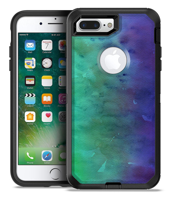 Blotted Green 97 Absorbed Watercolor Texture - iPhone 7 or 7 Plus Commuter Case Skin Kit