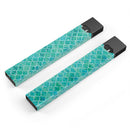 Blue-Green Watercolor Quatrefoil - Premium Decal Protective Skin-Wrap Sticker compatible with the Juul Labs vaping device