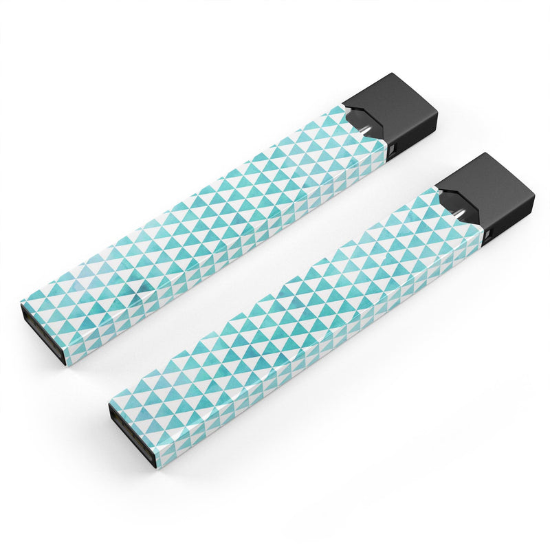 Blue-Green Watercolor Trangle Pattern - Premium Decal Protective Skin-Wrap Sticker compatible with the Juul Labs vaping device