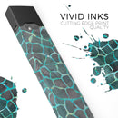 Blue-Green and Black Watercolor Giraffe Pattern - Premium Decal Protective Skin-Wrap Sticker compatible with the Juul Labs vaping device