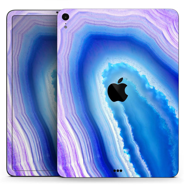 Blue & Purple Hue Agate - Full Body Skin Decal for the Apple iPad Pro 12.9", 11", 10.5", 9.7", Air or Mini (All Models Available)