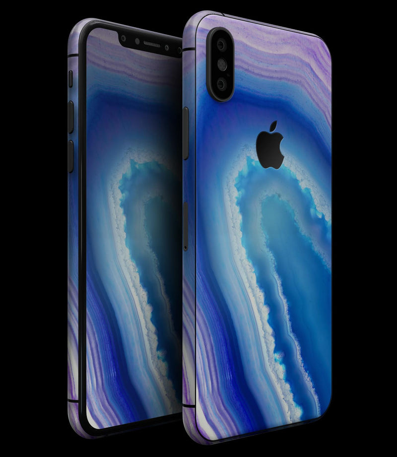 Blue & Purple Hue Agate - iPhone XS MAX, XS/X, 8/8+, 7/7+, 5/5S/SE Skin-Kit (All iPhones Avaiable)
